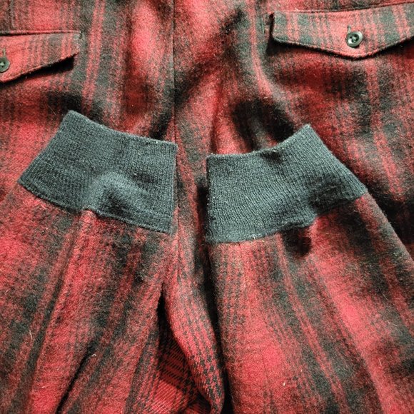 Vintage Woolrich Buffalo Red Black Plaid Hunting Pants Size 40 - Picture 9 of 9
